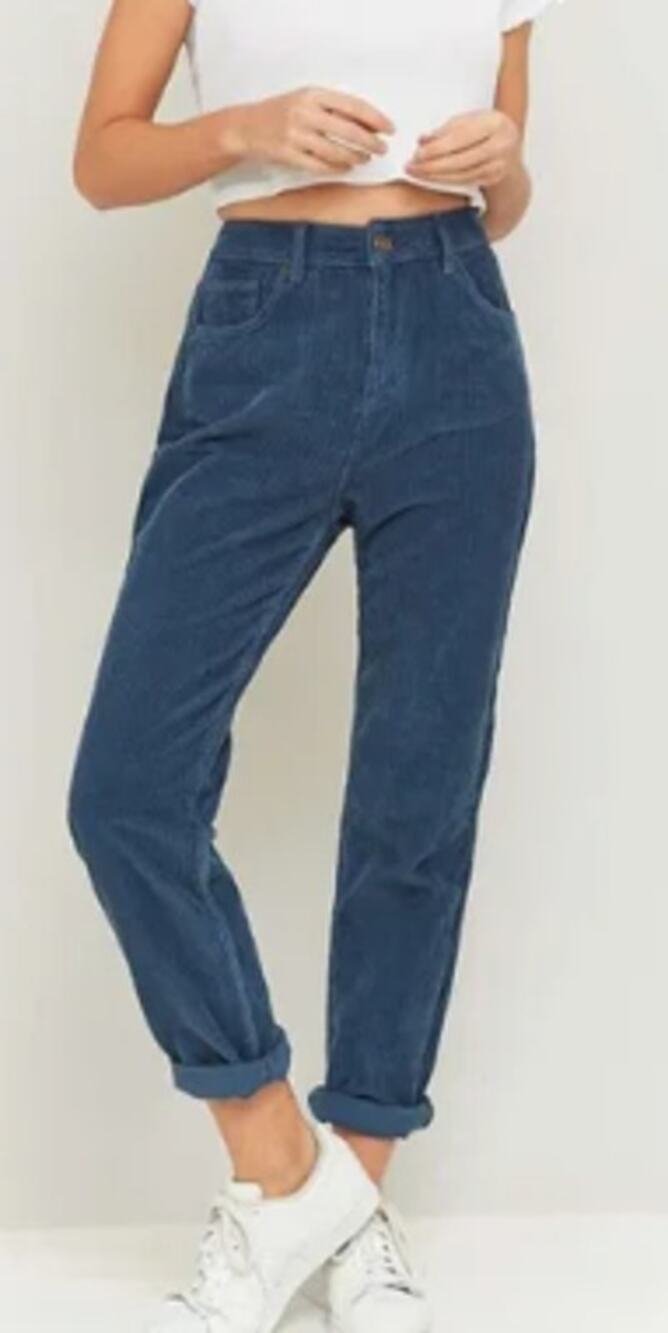 BDG Y2K  Mom High Rise Corduroy Pants Periwinkle Blue Size 24 Vintage 90s